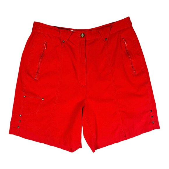 Jamie Sadock Size 12 Red High-Waisted Golf Shorts - Picture 1 of 11